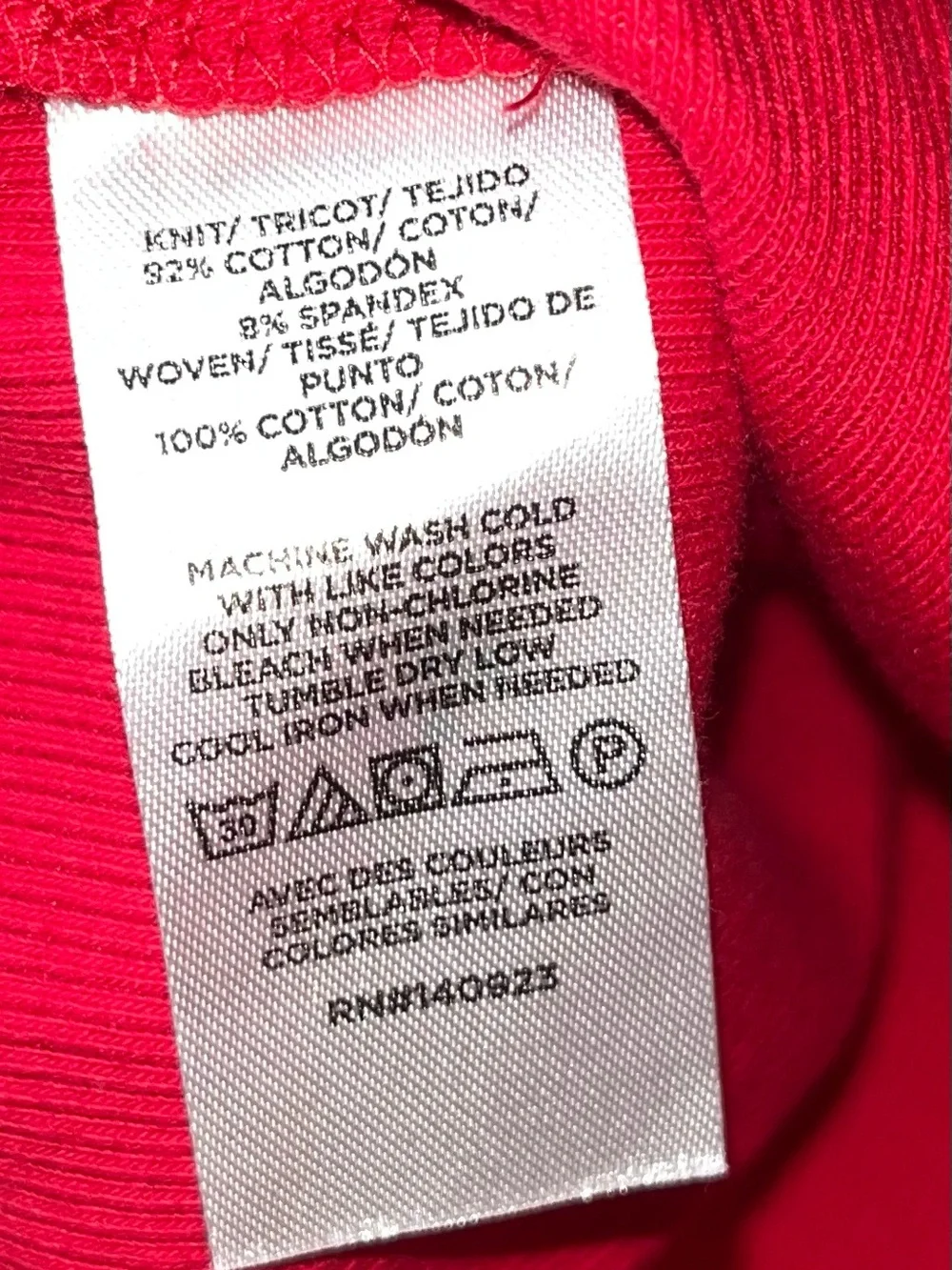 LOFT Red Henley Top with Plaid Puff Sleeves Mixed Media V Neck Buttons Sz XL